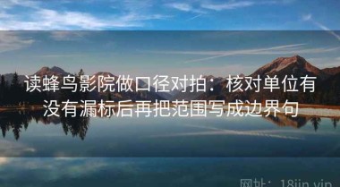 读蜂鸟影院做口径对拍：核对单位有没有漏标后再把范围写成边界句