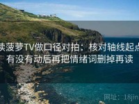 读菠萝TV做口径对拍：核对轴线起点有没有动后再把情绪词删掉再读
