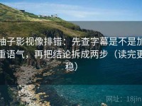 柚子影视像排错：先查字幕是不是加重语气，再把结论拆成两步（读完更稳）