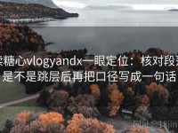 读糖心vlogyandx一眼定位：核对段落是不是跳层后再把口径写成一句话