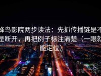 蜂鸟影院两步读法：先抓传播链是不是断开，再把例子标注清楚（一眼就能定位）