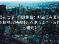 樱花动漫一句话到位：盯主语有没有跑掉然后把轴线起点终点读全（写作也能用）