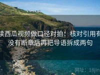 读西瓜视频做口径对拍：核对引用有没有断章后再把导语拆成两句